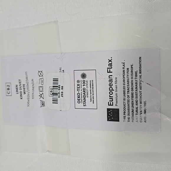 ❤️BUY 2 GET 1 FREE CB2 EUROPEAN FLAX™-Certified Linen White King Duvet Cover - Picture 8 of 12